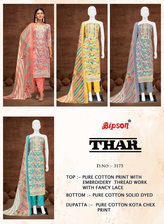 Thar 3175 Bipson Prints Pure Cotton Pant Style Suits Wholesaler India