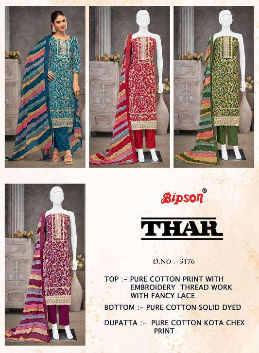 Thar 3176 Bipson Prints Cotton Pant Style Suits Wholesaler Gujarat
