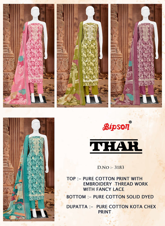 Thar 3183 Bipson Prints Pure Cotton Pant Style Suits Wholesale Price