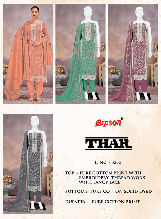Thar 3260 Bipson Prints Cotton Pant Style Suits Exporter