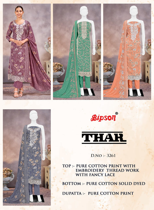 Thar 3261 Bipson Prints Cotton Pant Style Suits Supplier