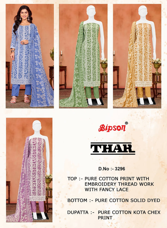 Thar 3296 Bipson Prints Cotton Pant Style Suits Supplier Ahmedabad