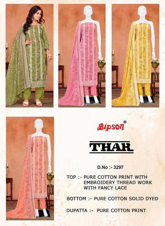 Thar 3297 Bipson Prints Cotton Pant Style Suits Manufacturer Ahmedabad