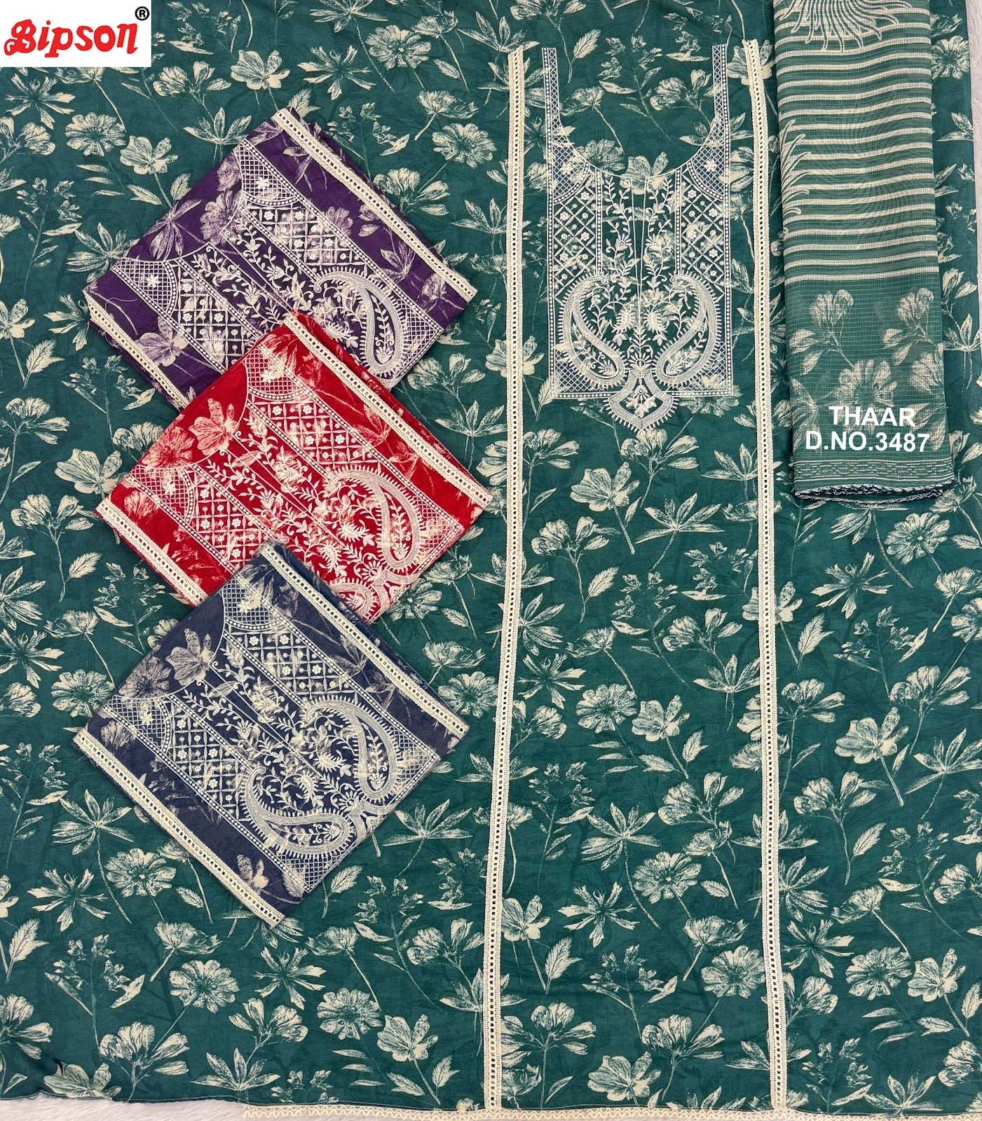 Thar 3487 Bipson Prints Pure Cotton Pant Style Suits Supplier India