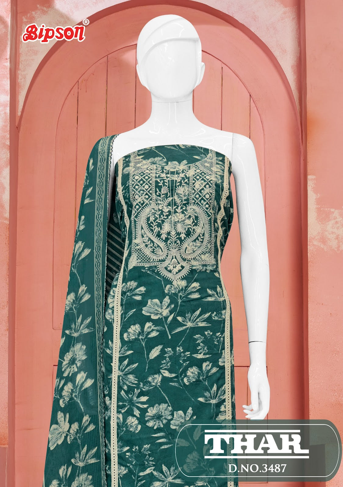 Thar 3487 Bipson Prints Pure Cotton Pant Style Suits Supplier India