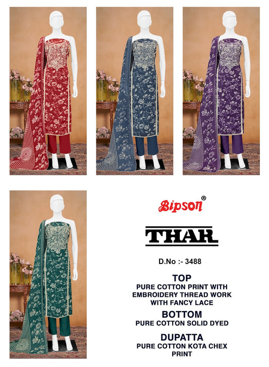 Thar 3488 Bipson Prints Pure Cotton Pant Style Suits Exporter India