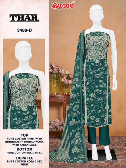 Thar 3488 Bipson Prints Pure Cotton Pant Style Suits Exporter India