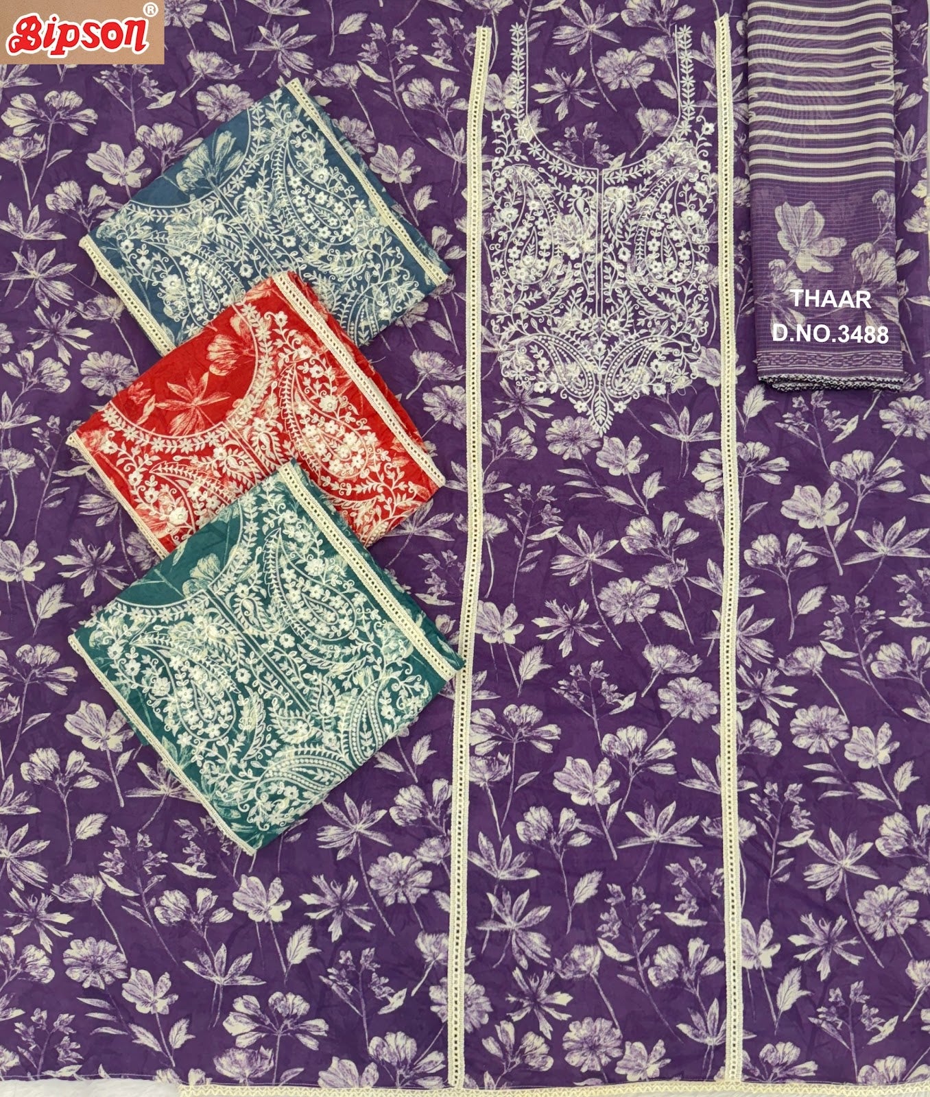 Thar 3488 Bipson Prints Pure Cotton Pant Style Suits Exporter India