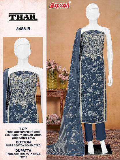 Thar 3488 Bipson Prints Pure Cotton Pant Style Suits Exporter India