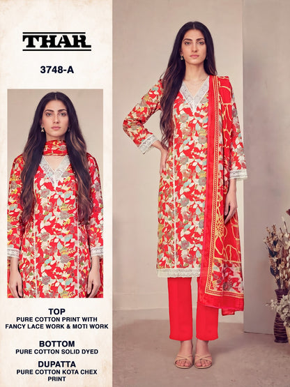 Thar 3748 Bipson Prints Cotton Pant Style Suits Wholesaler Gujarat