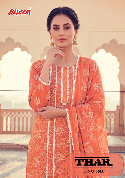 Thar 3860-3858 Bipson Prints Cotton Pant Style Suits Wholesaler India