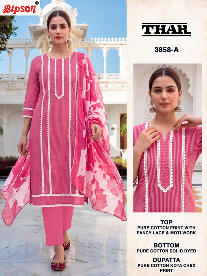 Thar 3860-3858 Bipson Prints Cotton Pant Style Suits Wholesaler India
