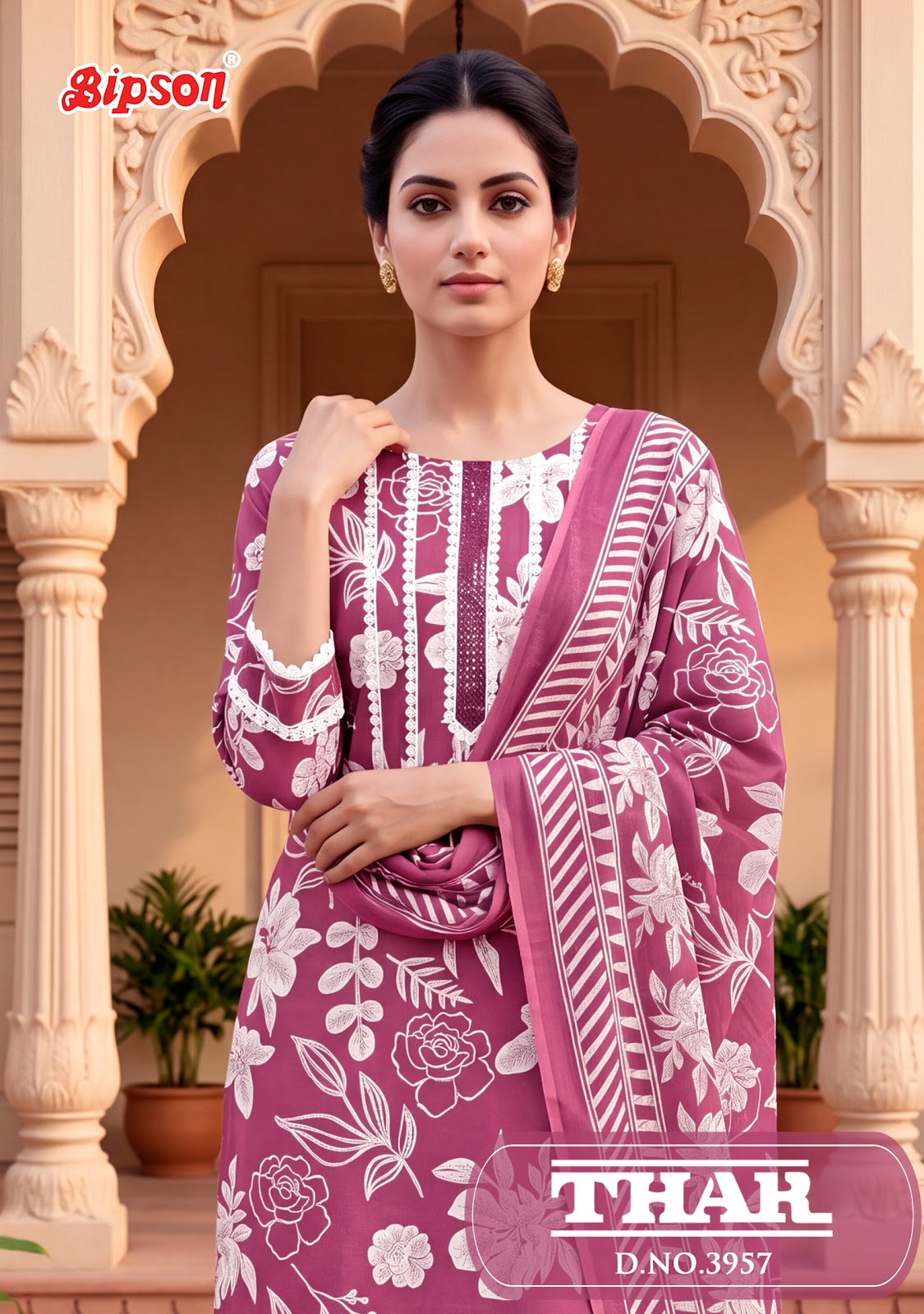 Thar 3957-3958 Bipson Prints Cotton Pant Style Suits Manufacturer Gujarat