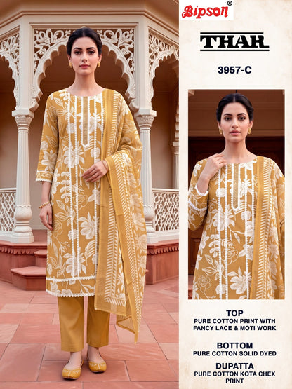 Thar 3957-3958 Bipson Prints Cotton Pant Style Suits Manufacturer Gujarat
