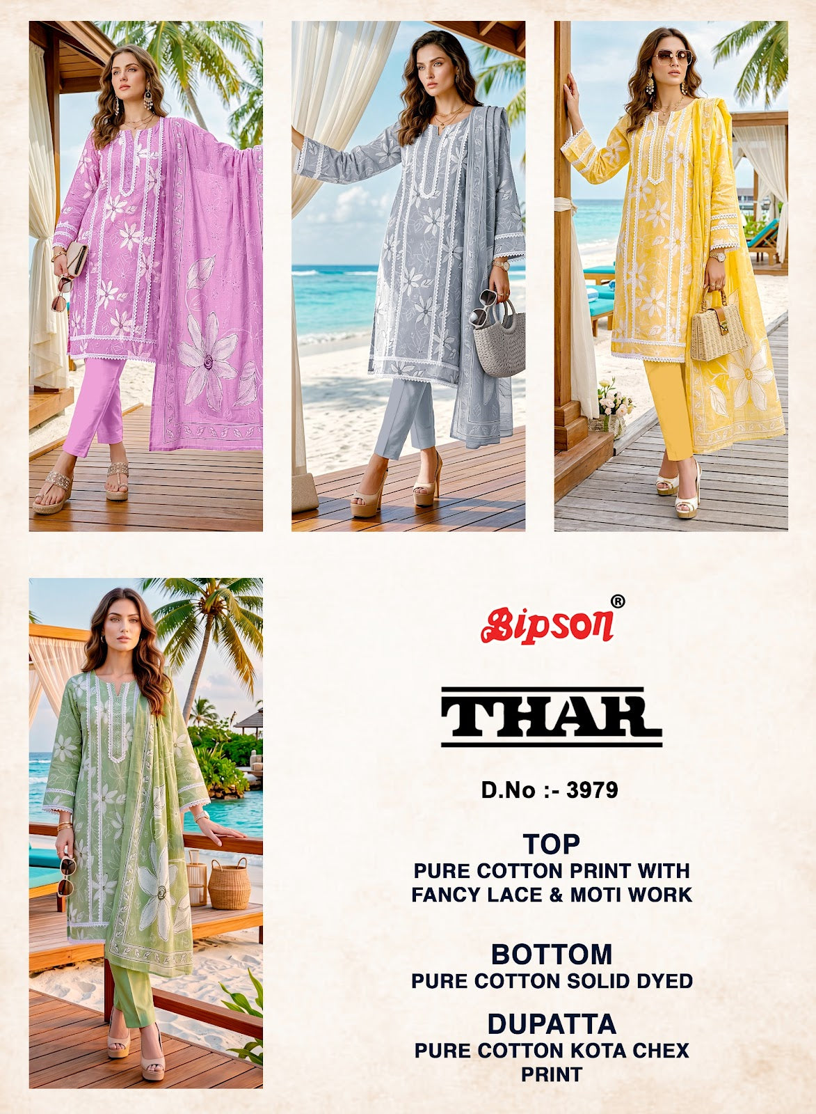 Thar 3979 Bipson Prints Cotton Pant Style Suits Wholesale Price