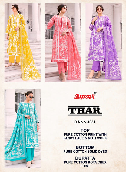 Thar 4004-4031-4076-4077 Bipson Prints Cotton Pant Style Suits Wholesale