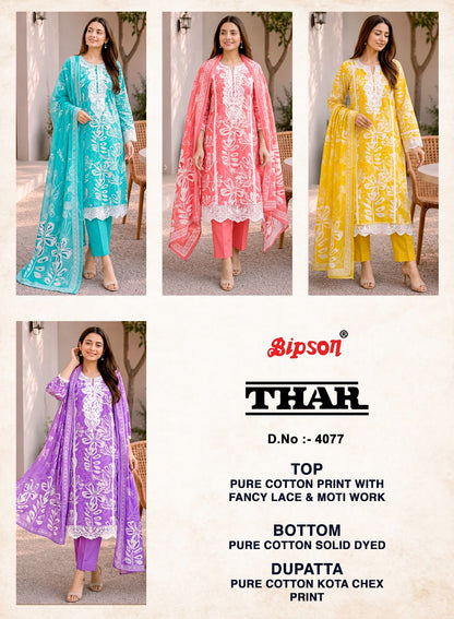 Thar 4004-4031-4076-4077 Bipson Prints Cotton Pant Style Suits Wholesale