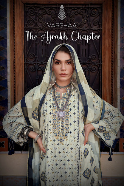 The Ajrakh Chapter Varshaa Viscose Muslin Pakistani Salwar Suits Wholesale Price