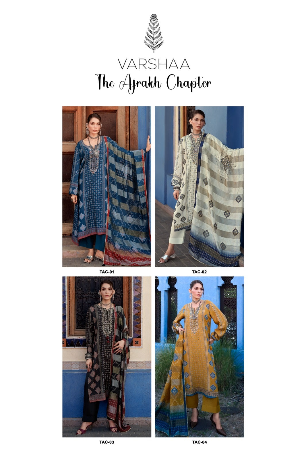 The Ajrakh Chapter Varshaa Viscose Muslin Pakistani Salwar Suits Wholesale Price