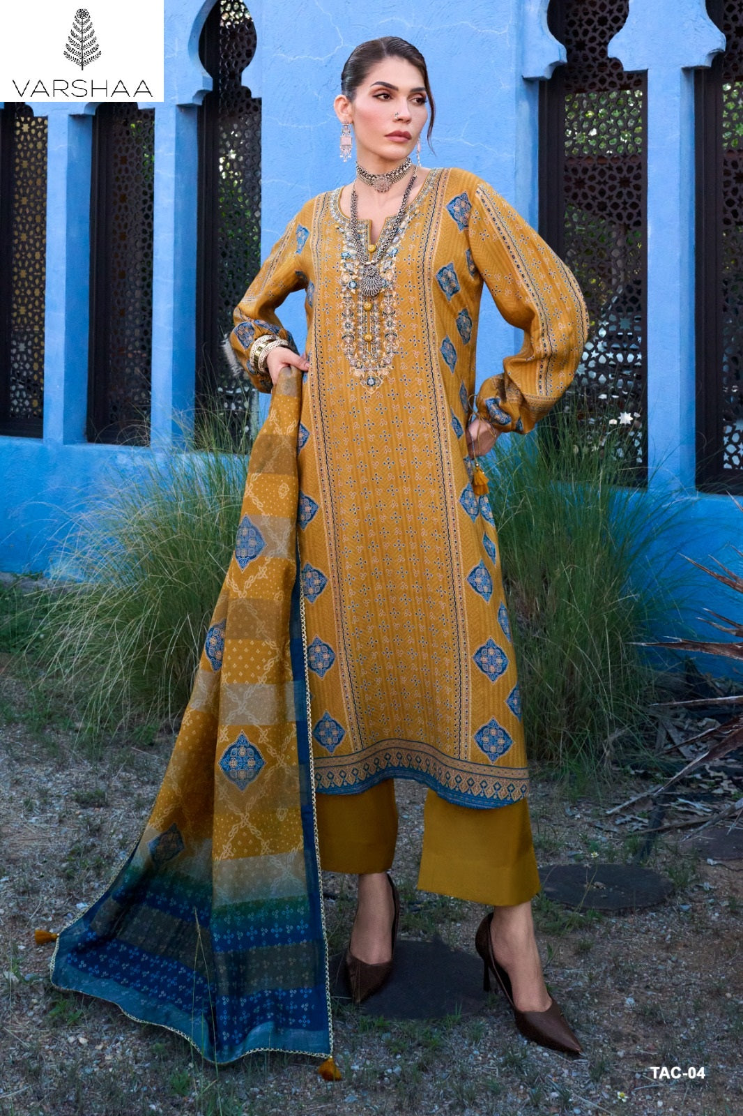 The Ajrakh Chapter Varshaa Viscose Muslin Pakistani Salwar Suits Wholesale Price