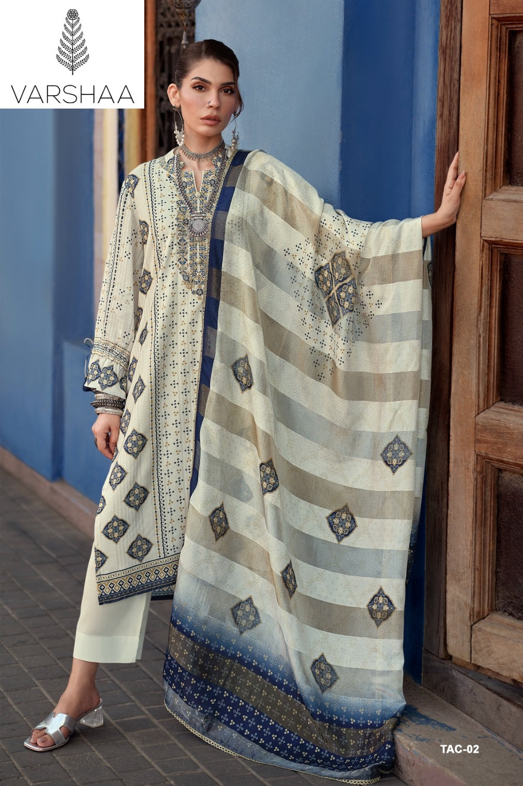 The Ajrakh Chapter Varshaa Viscose Muslin Pakistani Salwar Suits Wholesale Price