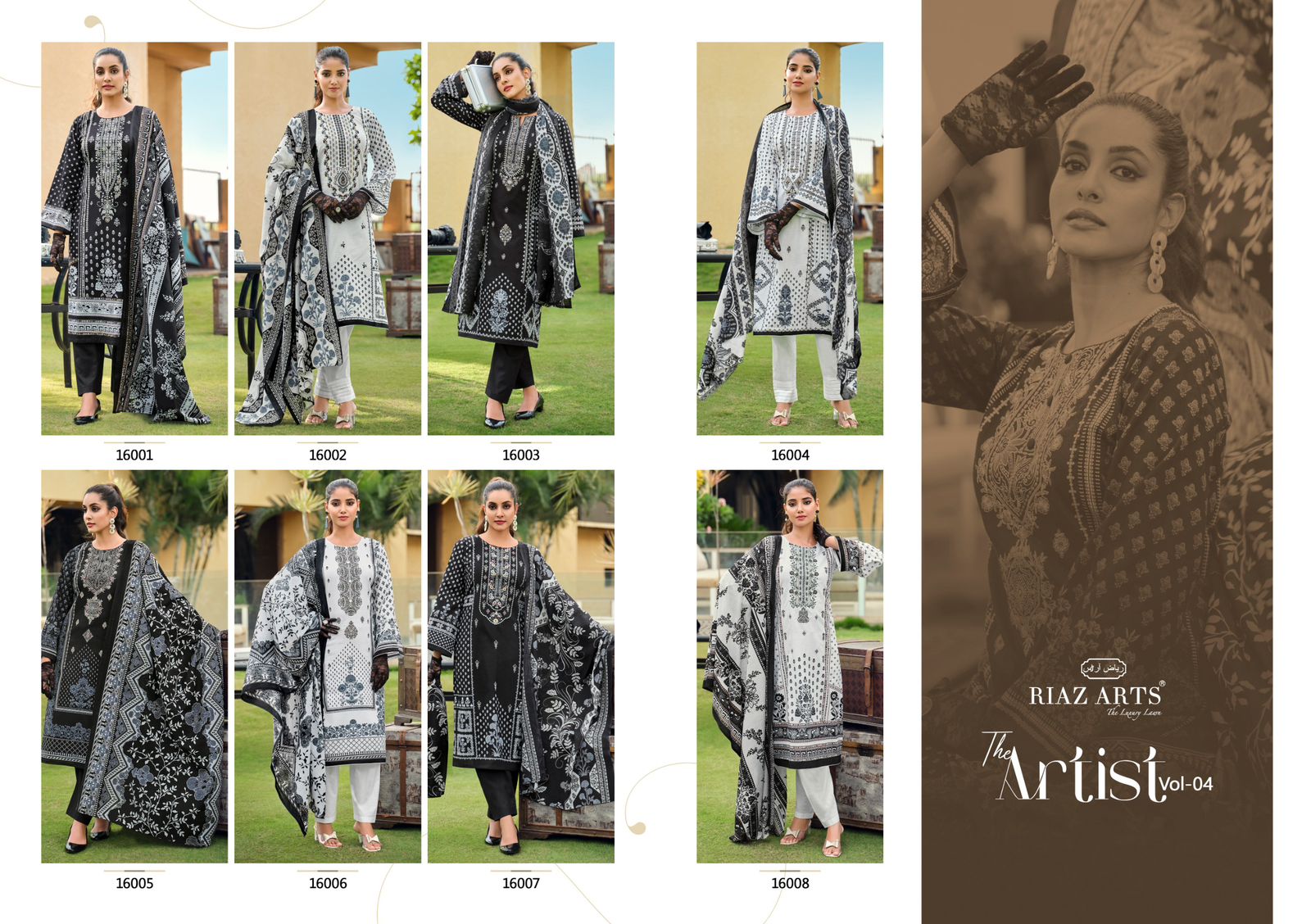 The Artist Vol 4 Riaz Art Lawn Karachi Salwar Suits Supplier Ahmedabad