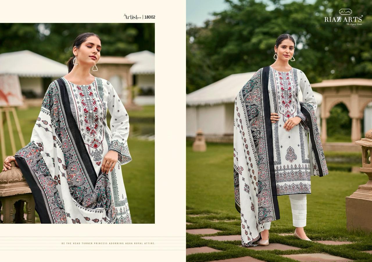 The Artist Vol 5 Riaz Art Pure Lawn Karachi Salwar Suits Manufacturer Gujarat