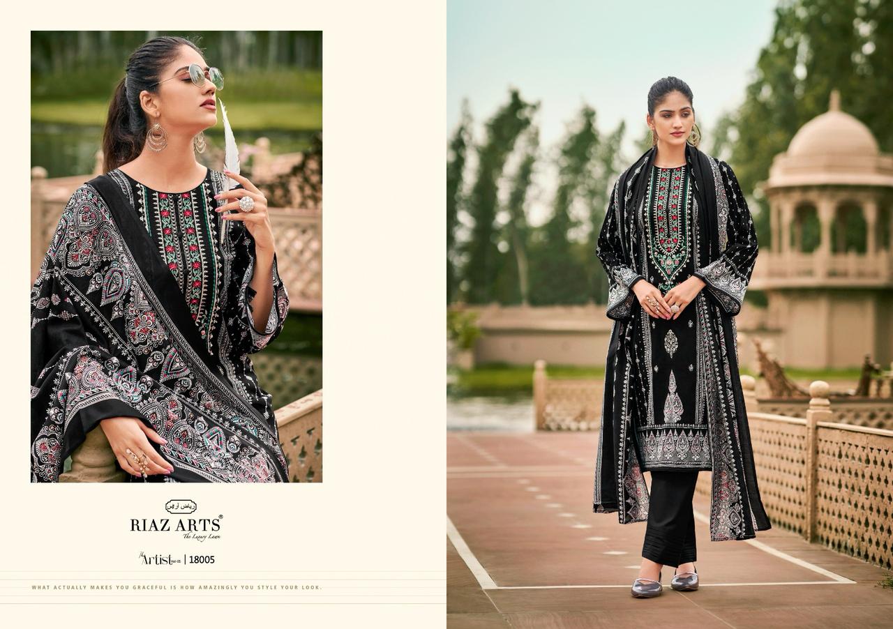 The Artist Vol 5 Riaz Art Pure Lawn Karachi Salwar Suits Manufacturer Gujarat