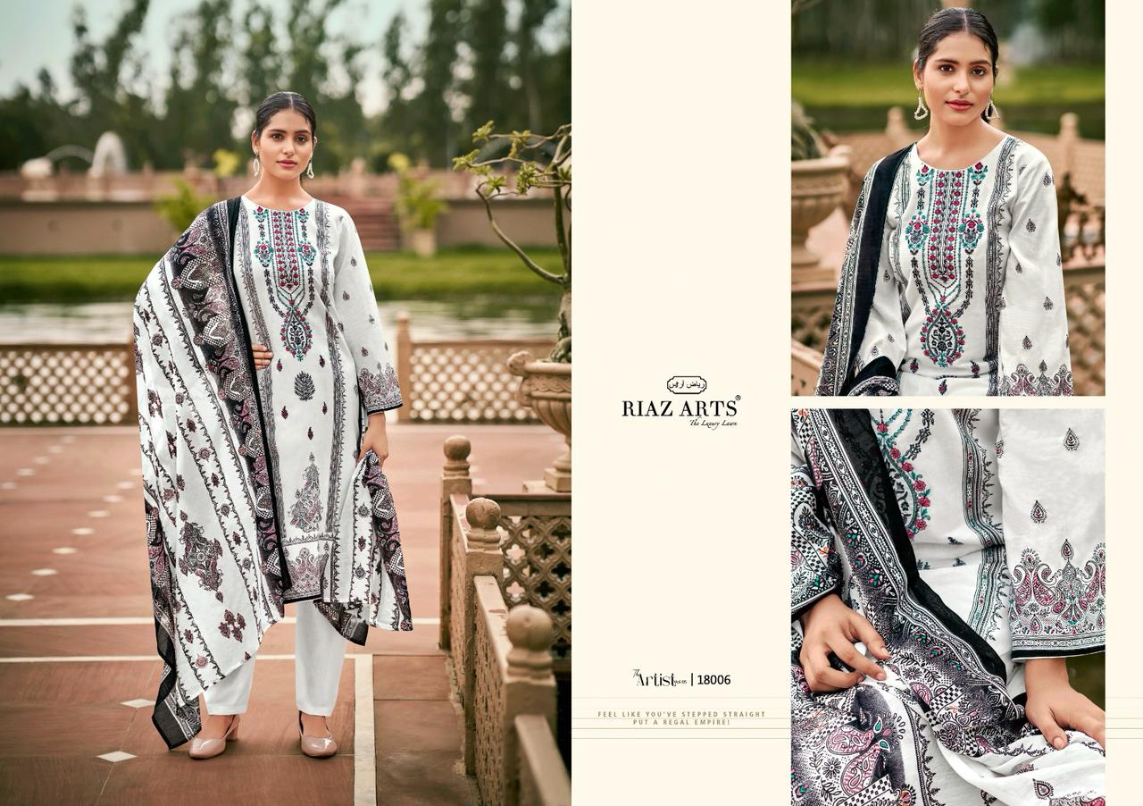 The Artist Vol 5 Riaz Art Pure Lawn Karachi Salwar Suits Manufacturer Gujarat