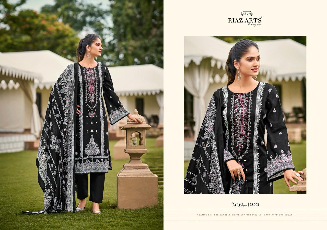 The Artist Vol 5 Riaz Art Pure Lawn Karachi Salwar Suits Manufacturer Gujarat