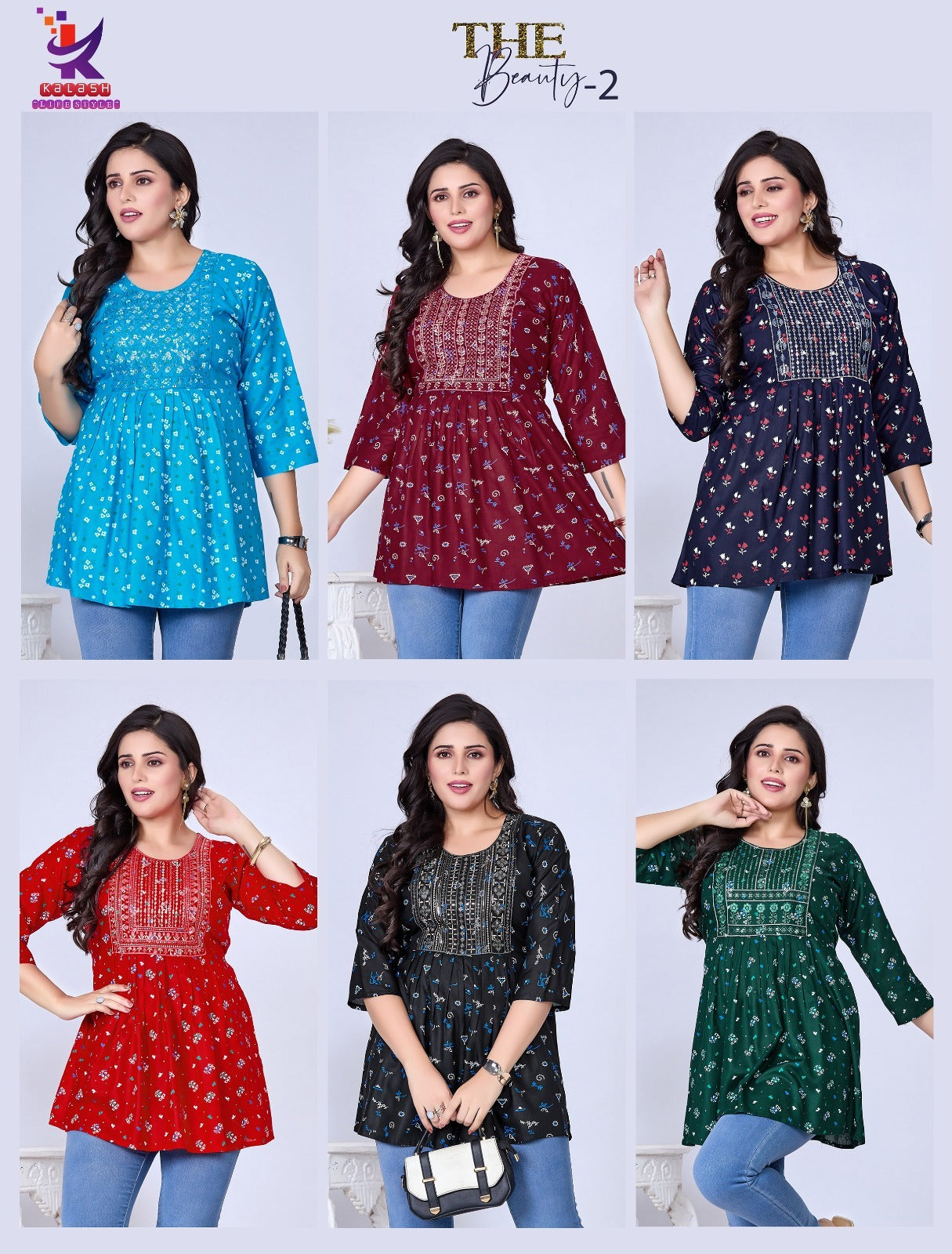 The Beauty 2 Mlm Kalash Lifestyle Rayon 14Kg Fancy Tops Manufacturer