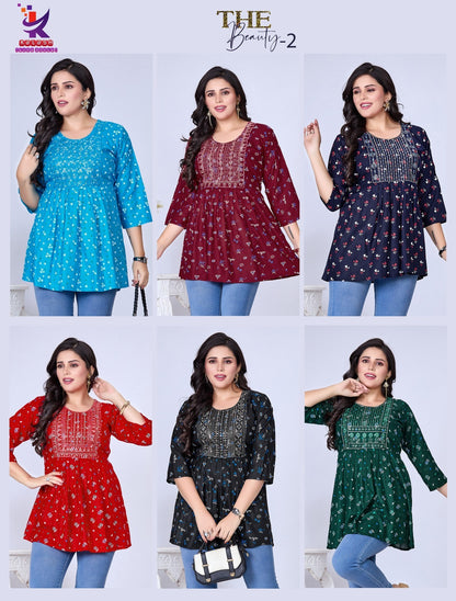 The Beauty 2 Mlm Kalash Lifestyle Rayon 14Kg Fancy Tops Manufacturer