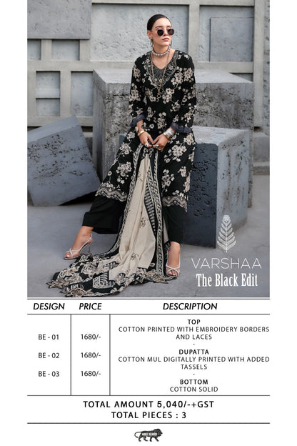 The Black Edit Varshaa Cotton Pant Style Suits Manufacturer Gujarat