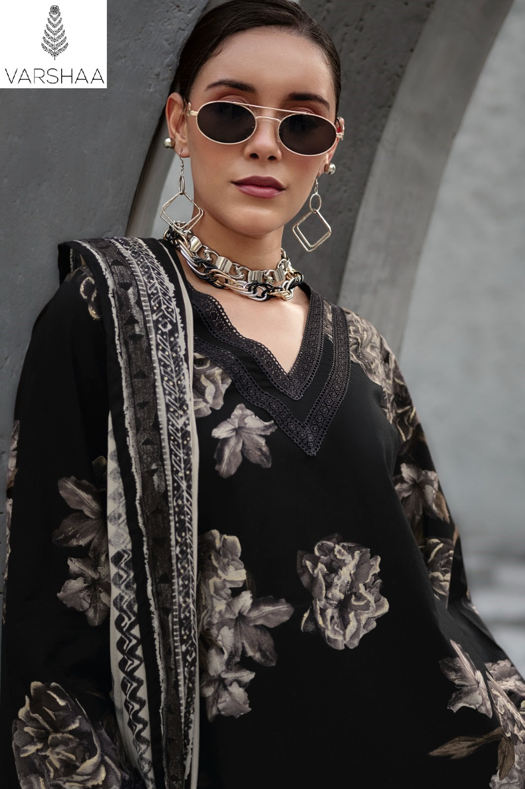 The Black Edit Varshaa Cotton Pant Style Suits Manufacturer Gujarat
