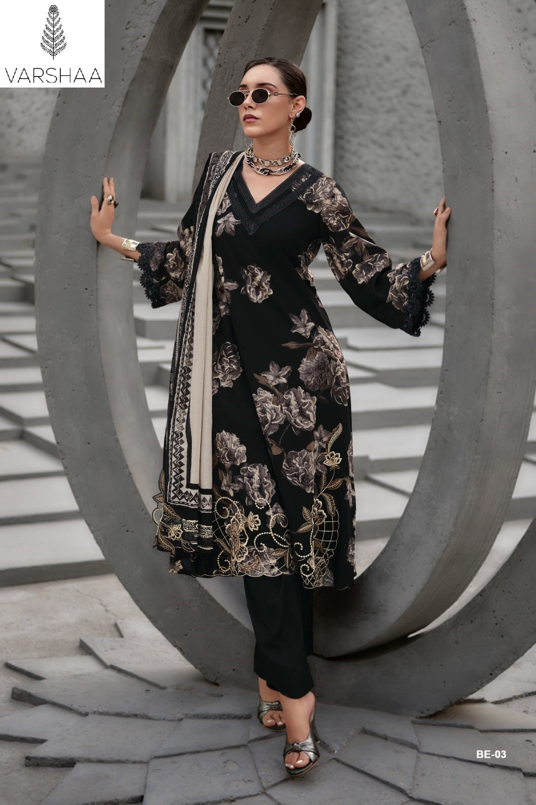 The Black Edit Varshaa Cotton Pant Style Suits Manufacturer Gujarat