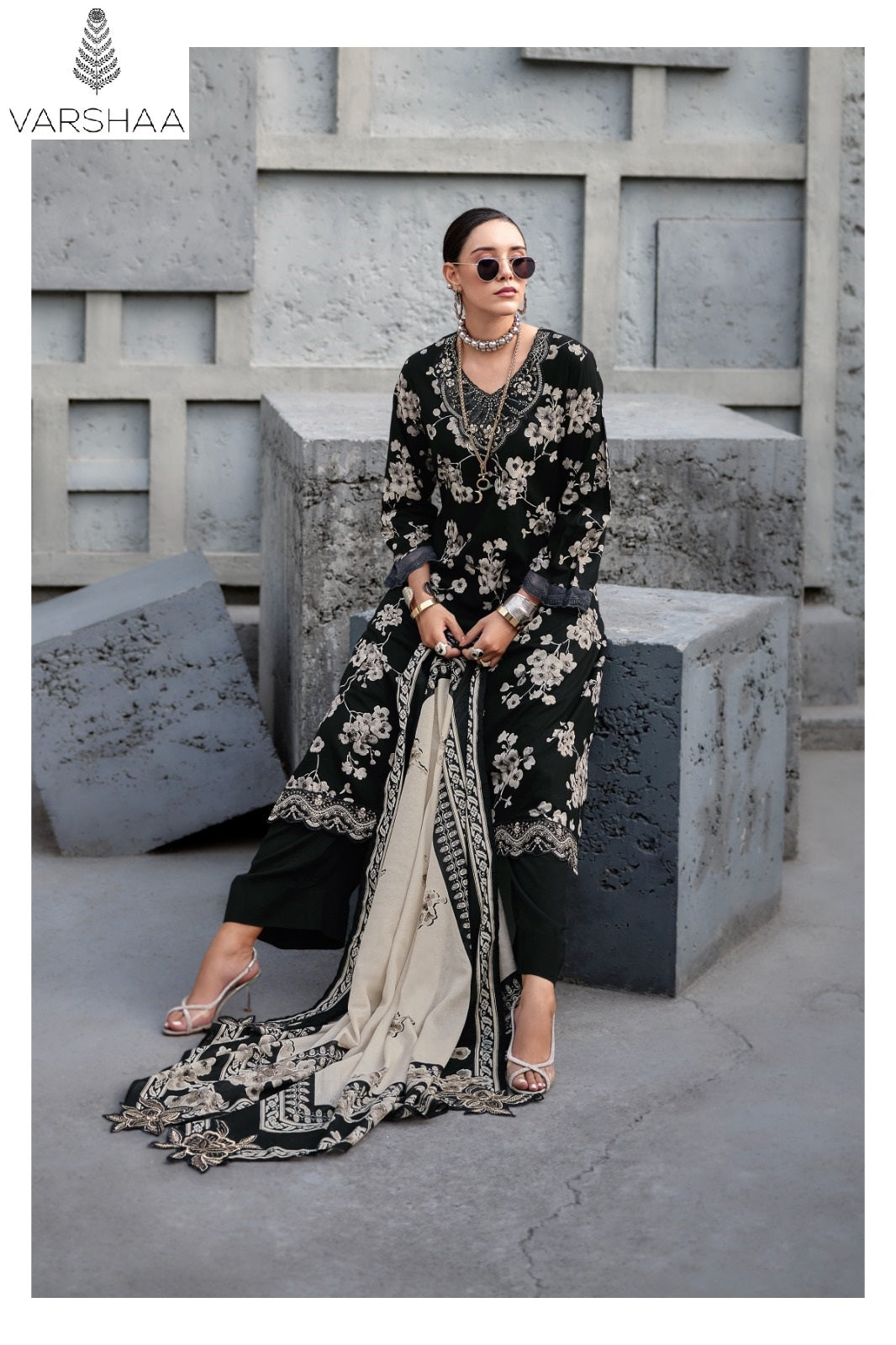 The Black Edit Varshaa Cotton Pant Style Suits Manufacturer Gujarat