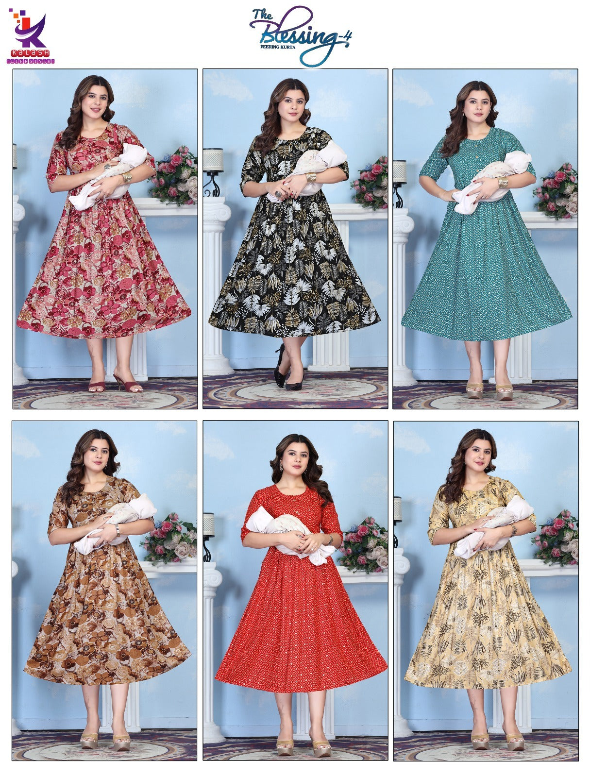 The Blessing 4 Mlm Kalash Lifestyle Rayon 14Kg Feeding Kurtis Supplier Gujarat