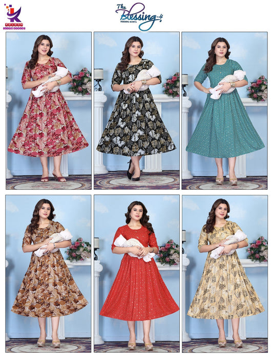 The Blessing 4 Mlm Kalash Lifestyle Rayon 14Kg Feeding Kurtis Supplier Gujarat