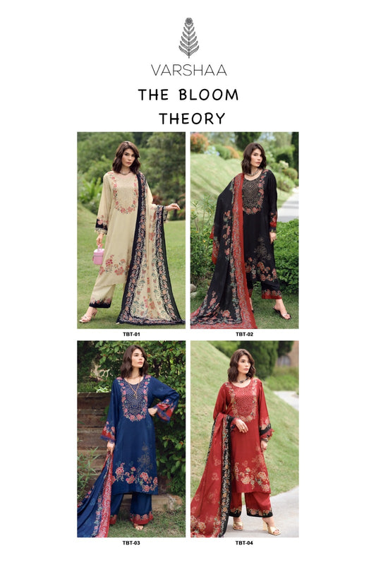 The Bloom Theory Varshaa Viscose Muslin Pant Style Suits Wholesale
