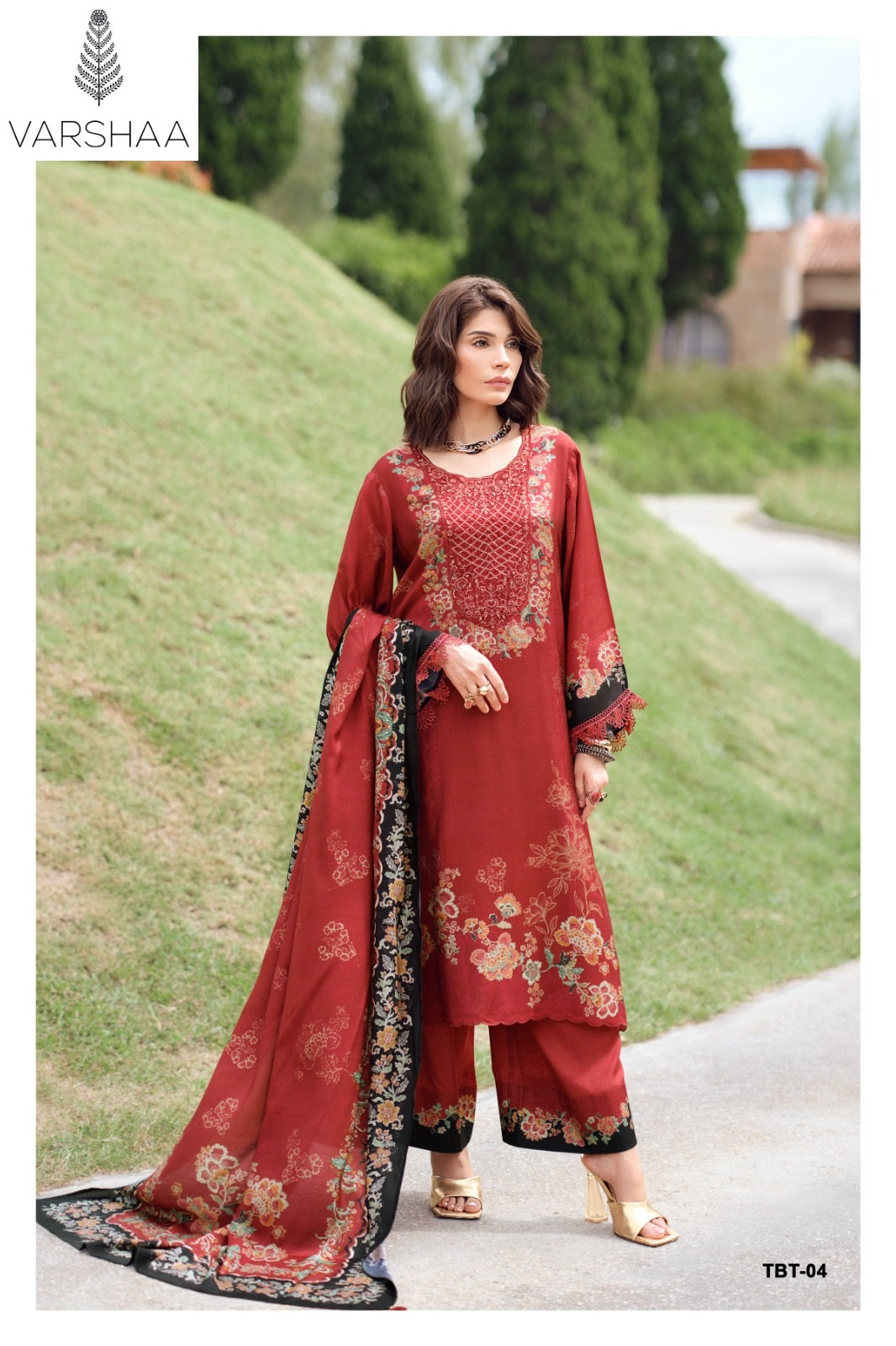 The Bloom Theory Varshaa Viscose Muslin Pant Style Suits Wholesale