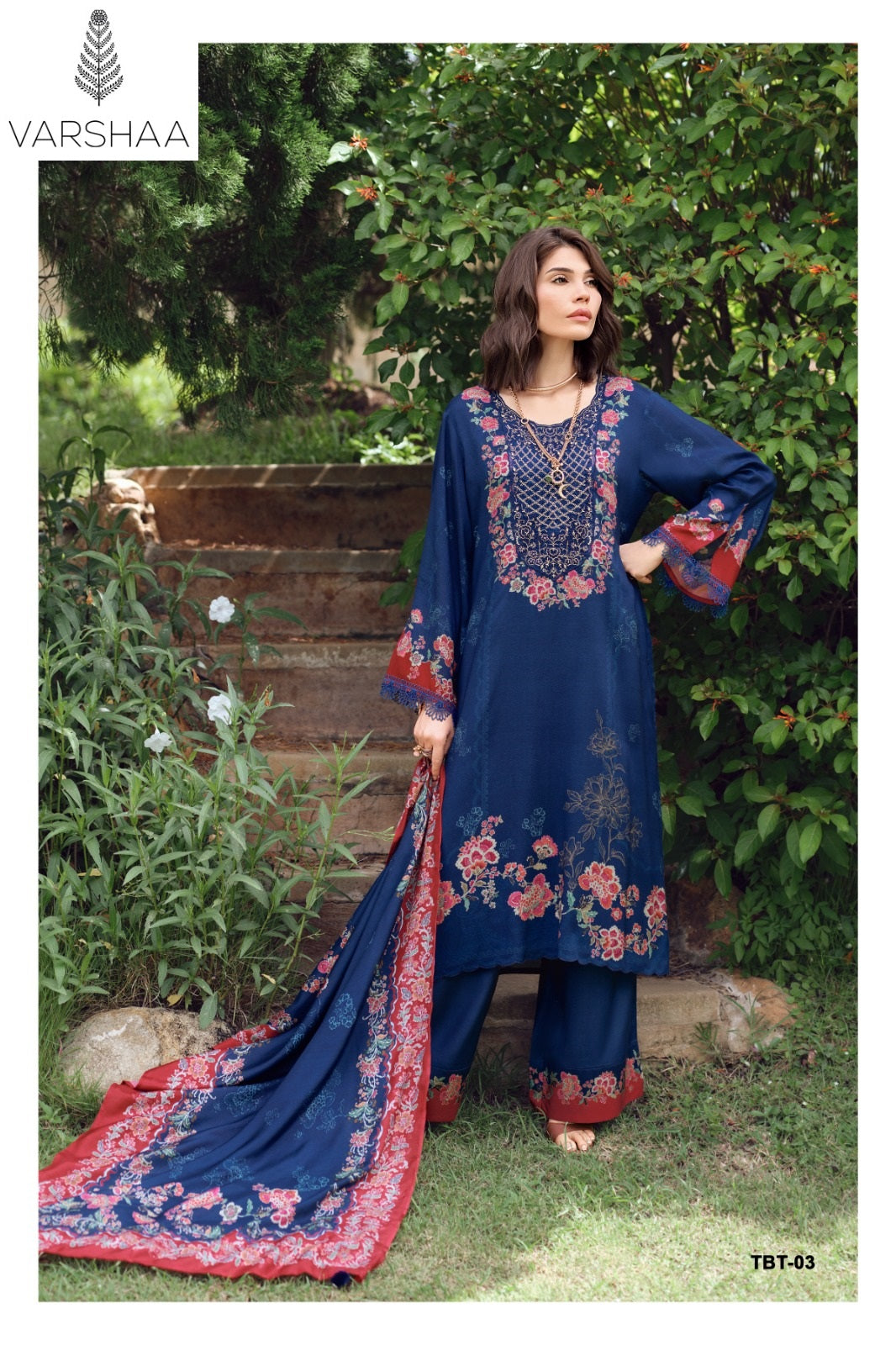 The Bloom Theory Varshaa Viscose Muslin Pant Style Suits Wholesale
