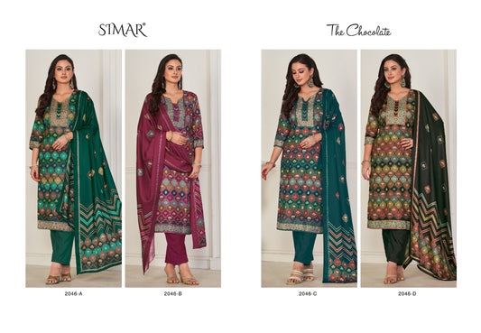 The Chocolate 2046 Simar Pashmina Suits Exporter Gujarat