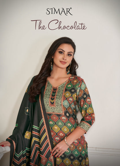 The Chocolate 2046 Simar Pashmina Suits Exporter Gujarat