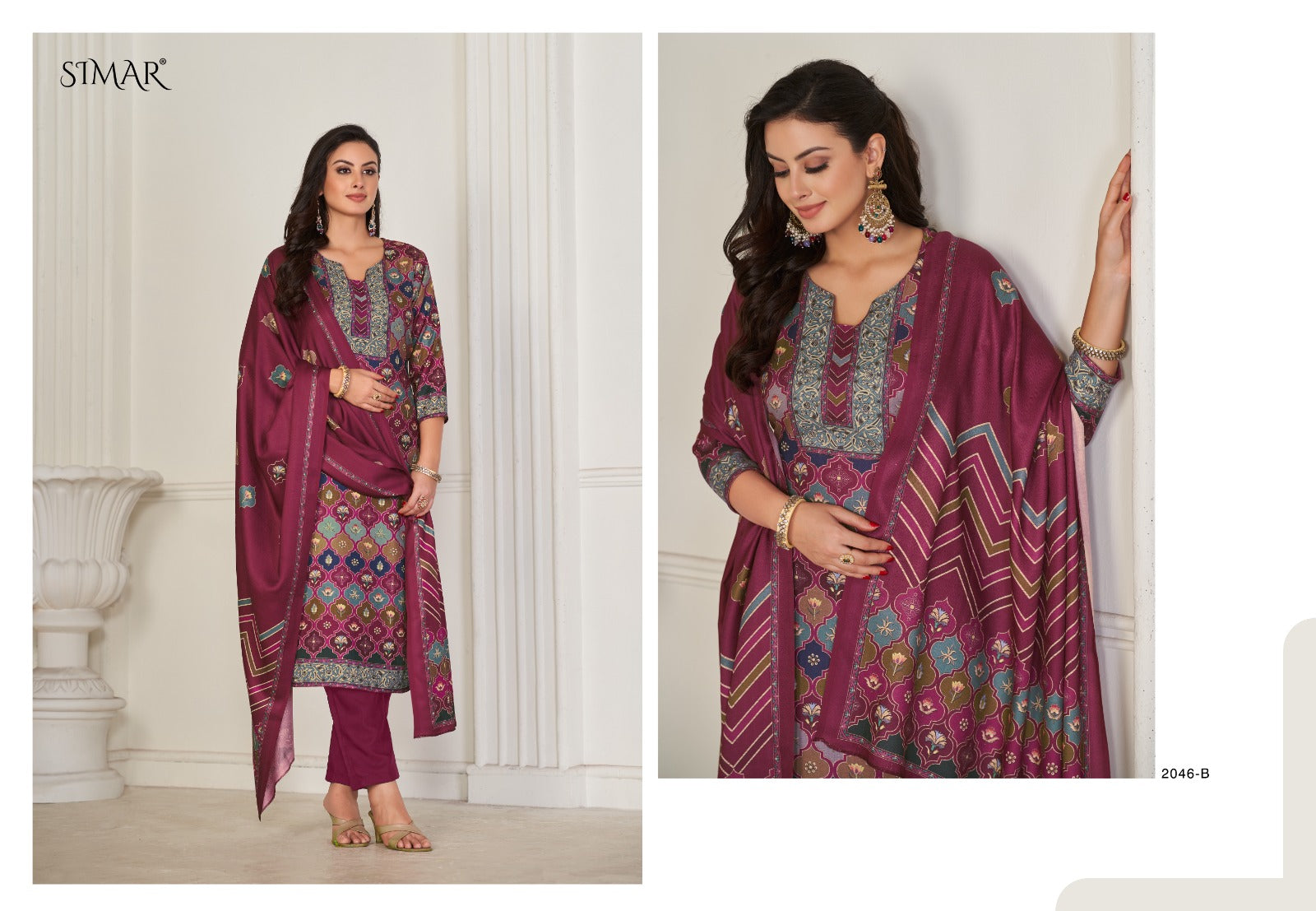 The Chocolate 2046 Simar Pashmina Suits Exporter Gujarat
