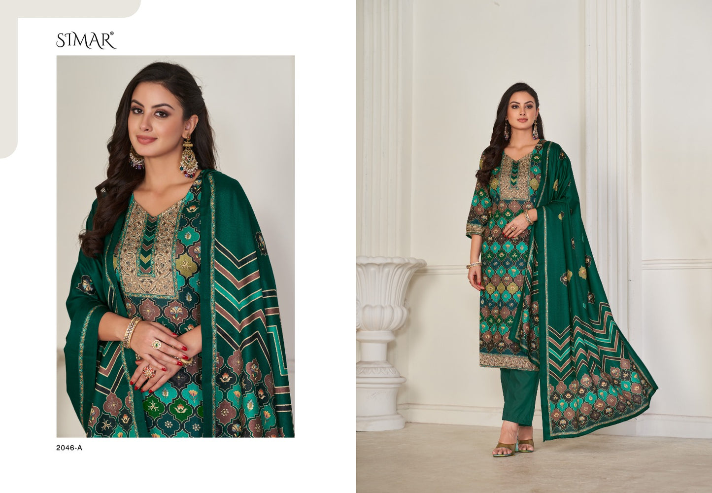 The Chocolate 2046 Simar Pashmina Suits Exporter Gujarat
