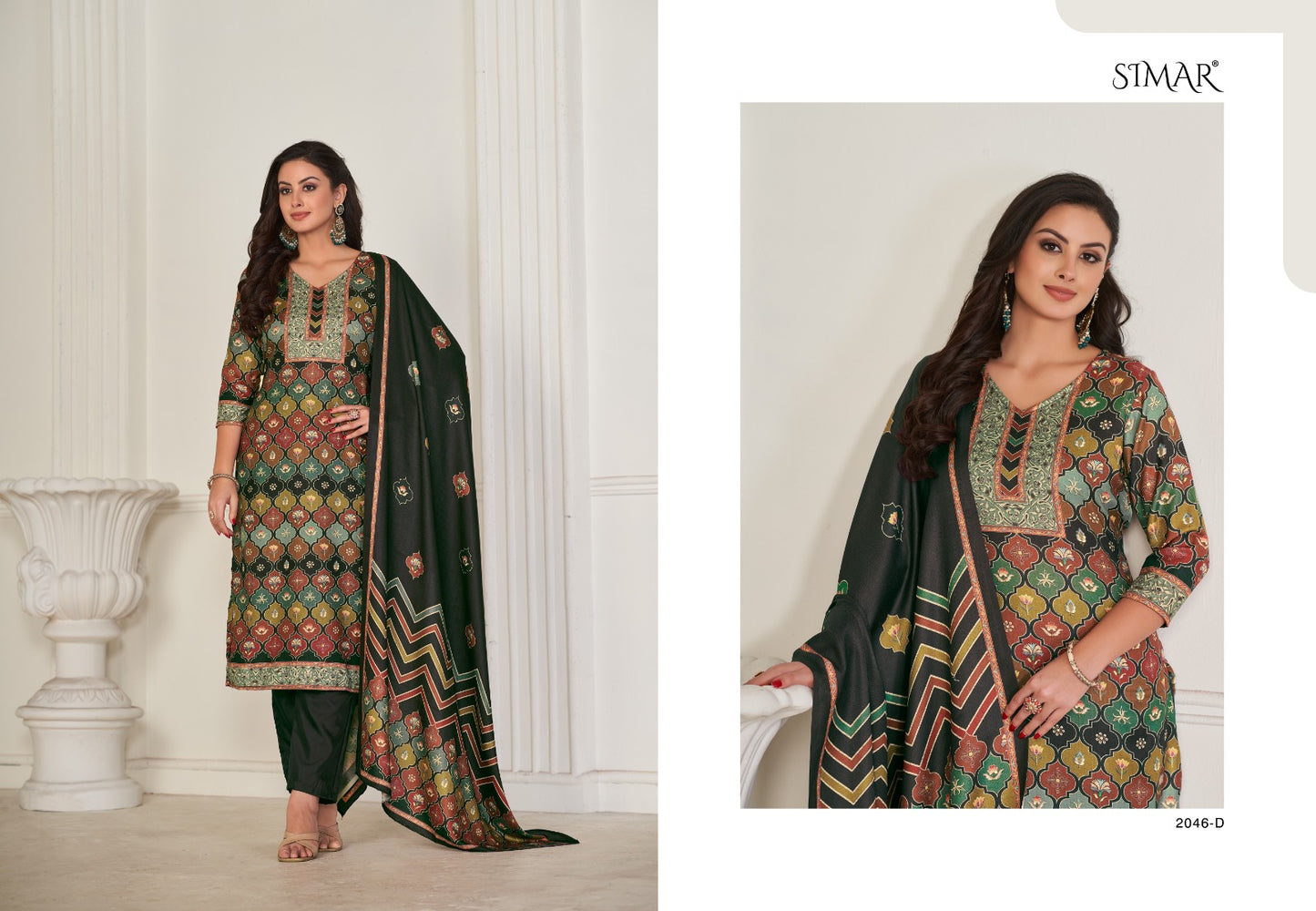 The Chocolate 2046 Simar Pashmina Suits Exporter Gujarat