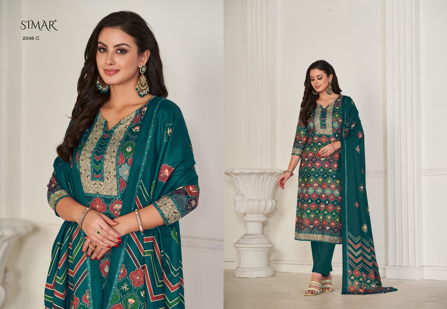 The Chocolate 2046 Simar Pashmina Suits Exporter Gujarat
