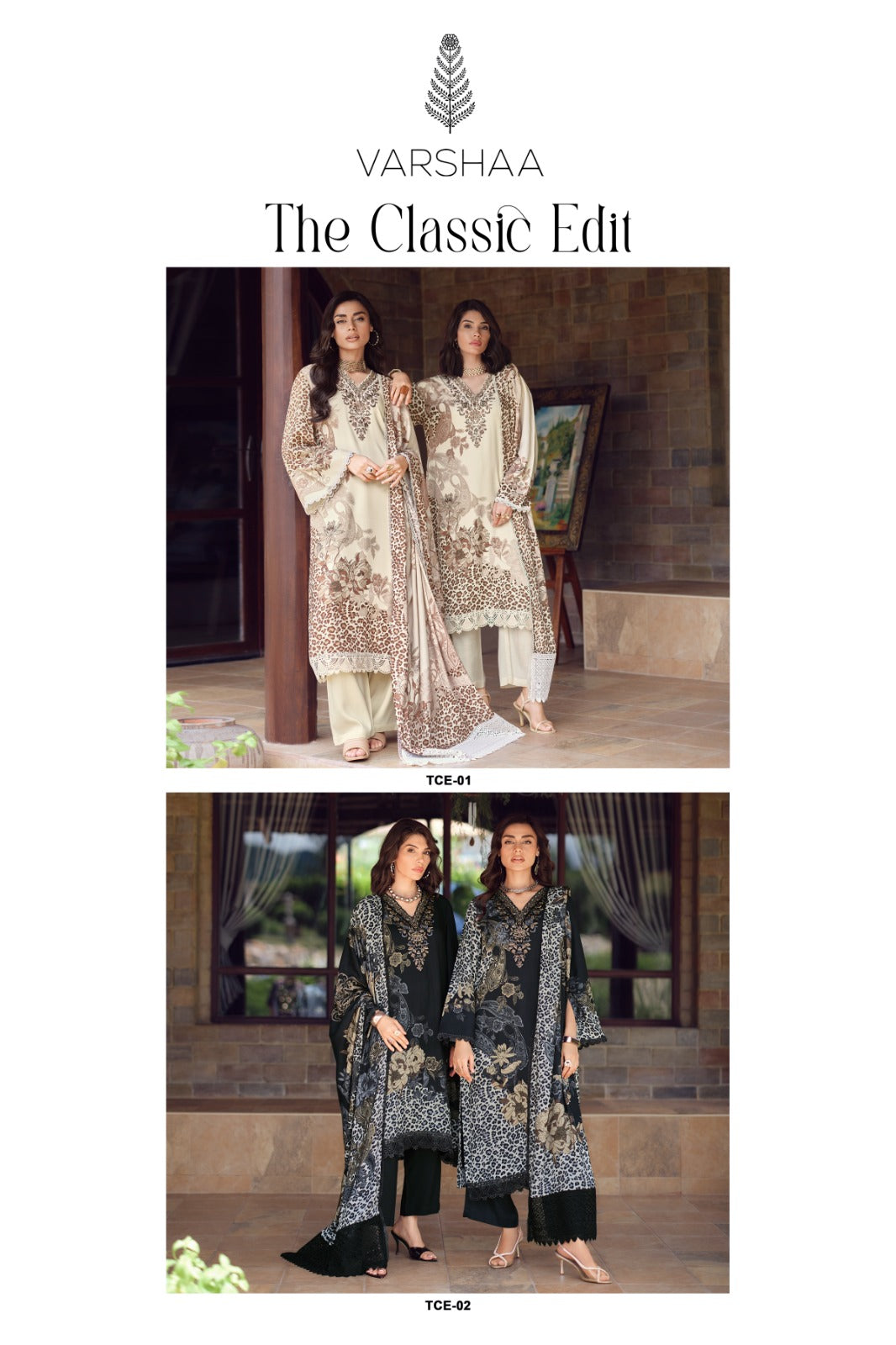 The Classic Edit Varshaa Viscose Twill Pashmina Suits Wholesaler