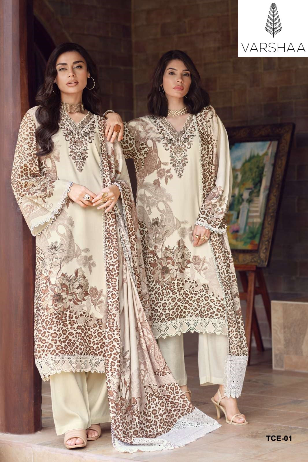 The Classic Edit Varshaa Viscose Twill Pashmina Suits Wholesaler