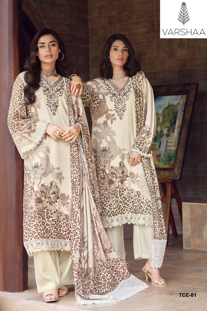 The Classic Edit Varshaa Viscose Twill Pashmina Suits Wholesaler